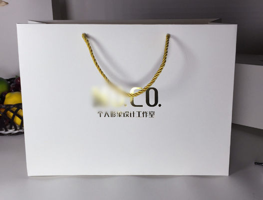 100gsm Wide Uses Ribbon Handle Printed Paper Shopping Bags